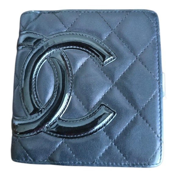 Authentic Chanel Quilted Lambskin Black Pink Wallet Women Coin Pouch Luxury - Picture 1 of 16
